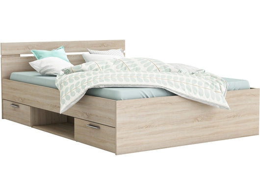 Letto "Michigan" - 160 x 200 cm -  rovere spazzolato