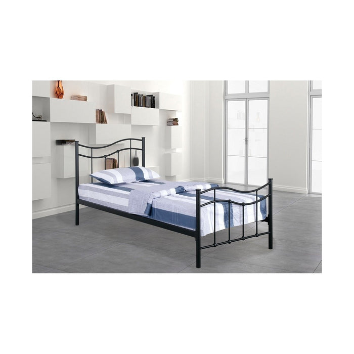 Letto ODETTE 90x200 cm in metallo colore nero con doghe.