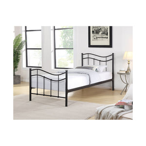 Letto ODETTE 90x200 cm in metallo colore nero con doghe.