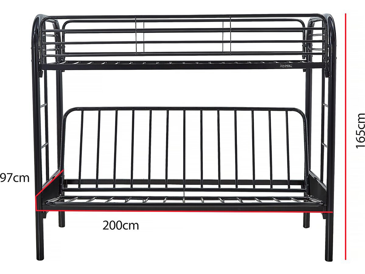 Letto a castello POLO - Metallo - Nero