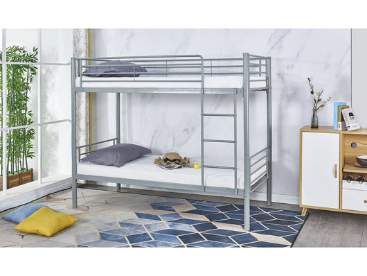 Letto a castello "ADAM" -  90 x 190 cm - Metallo - Grigio