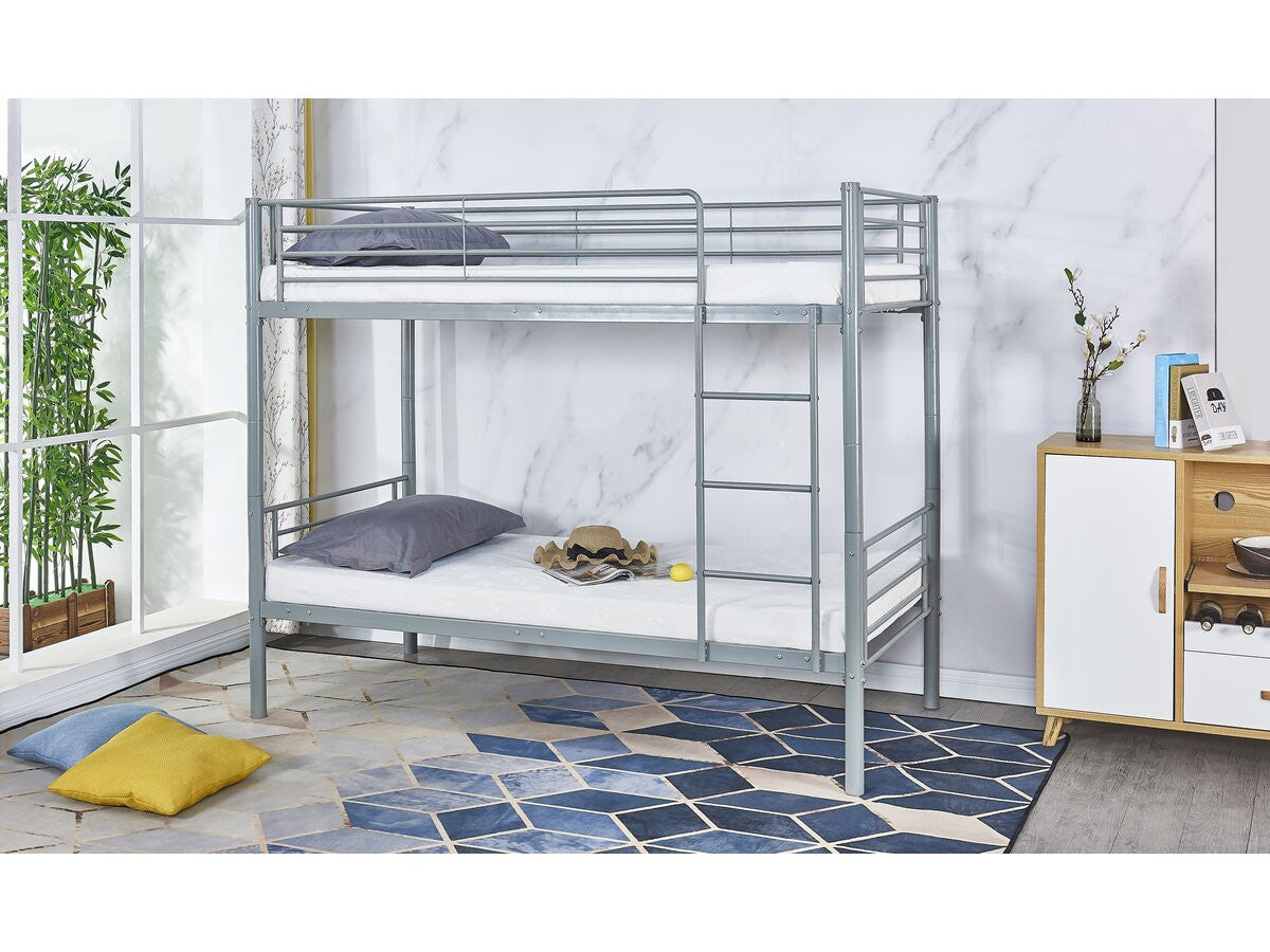 Letto a castello "ADAM" -  90 x 190 cm - Metallo - Grigio