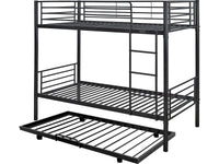 Letto a castello estraibile "ADAM" - 90 x 190 cm - Metallo - Nero