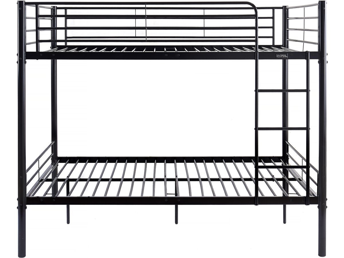 Letto a castello doppio "Adam" - Rete inclusa - 140 x 190 cm - Nero