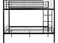 Letto a castello doppio "Adam" - Rete inclusa - 140 x 190 cm - Nero