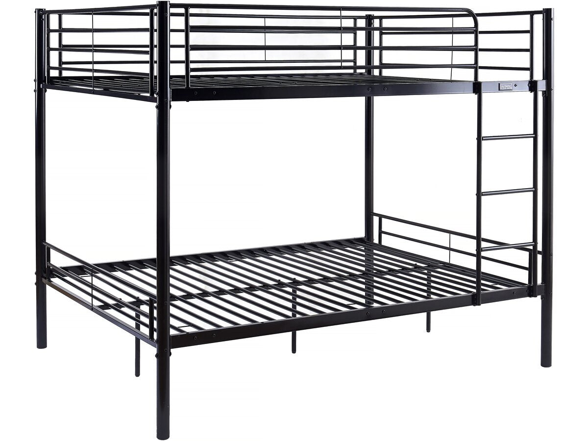 Letto a castello doppio "Adam" - Rete inclusa - 140 x 190 cm - Nero