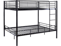 Letto a castello doppio "Adam" - Rete inclusa - 140 x 190 cm - Nero