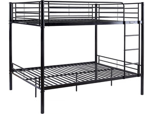 Letto a castello doppio "Adam" - Rete inclusa - 140 x 190 cm - Nero