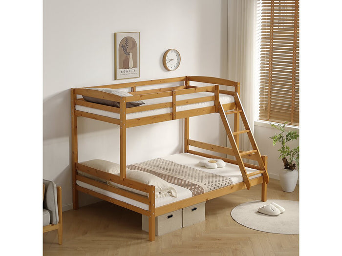 Letto a castello in legno "Léa" - 140/90 x 190 cm - Marrone