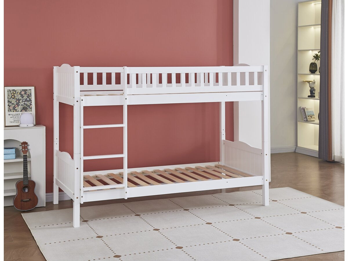 Letto a castello per bambini "Gabriel" - Legno - Bianco - 90 x 190 cm
