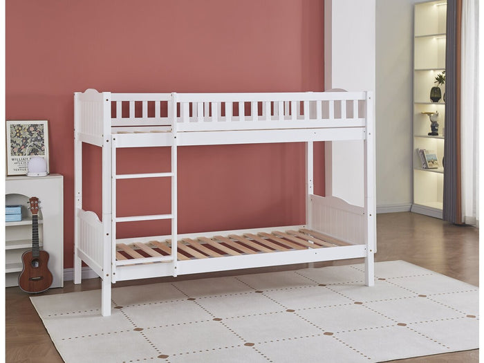 Letto a castello per bambini "Gabriel" - Legno - Bianco - 90 x 190 cm