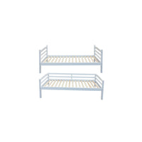 Letto a castello trasformabile 90x200 cm BOY – Legno massiccio – Bianco – Rete inclusa