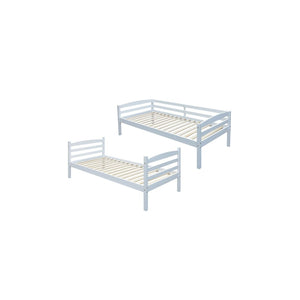 Letto a castello trasformabile 90x200 cm BOY – Legno massiccio – Bianco – Rete inclusa