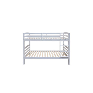 Letto a castello trasformabile 90x200 cm BOY – Legno massiccio – Bianco – Rete inclusa