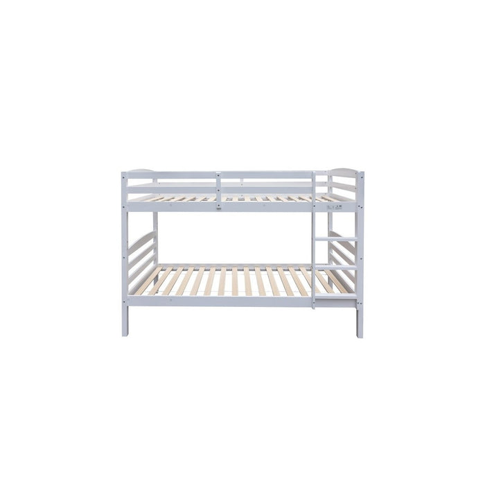 Letto a castello trasformabile 90x200 cm BOY – Legno massiccio – Bianco – Rete inclusa