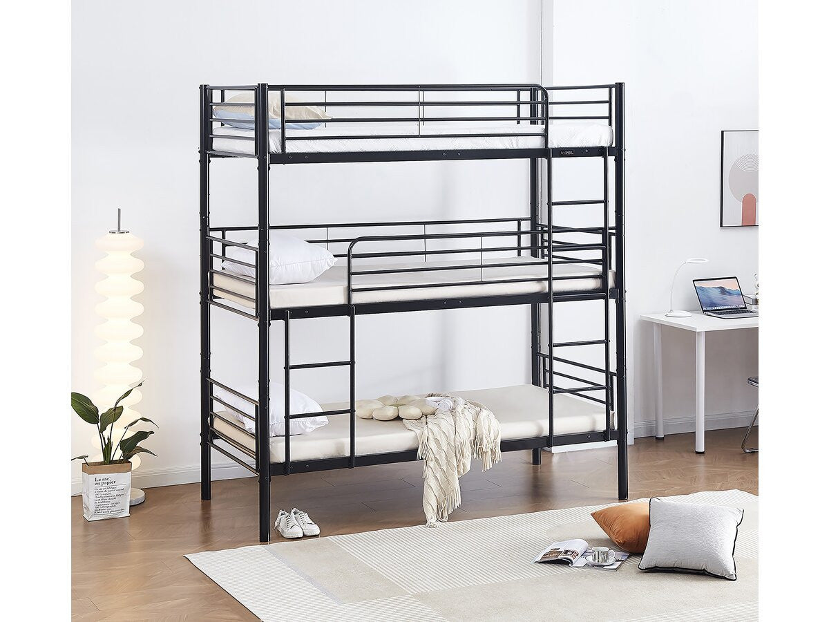 Letto a castello triplo in metallo "Havin" - 90 x 190 cm - Bianco