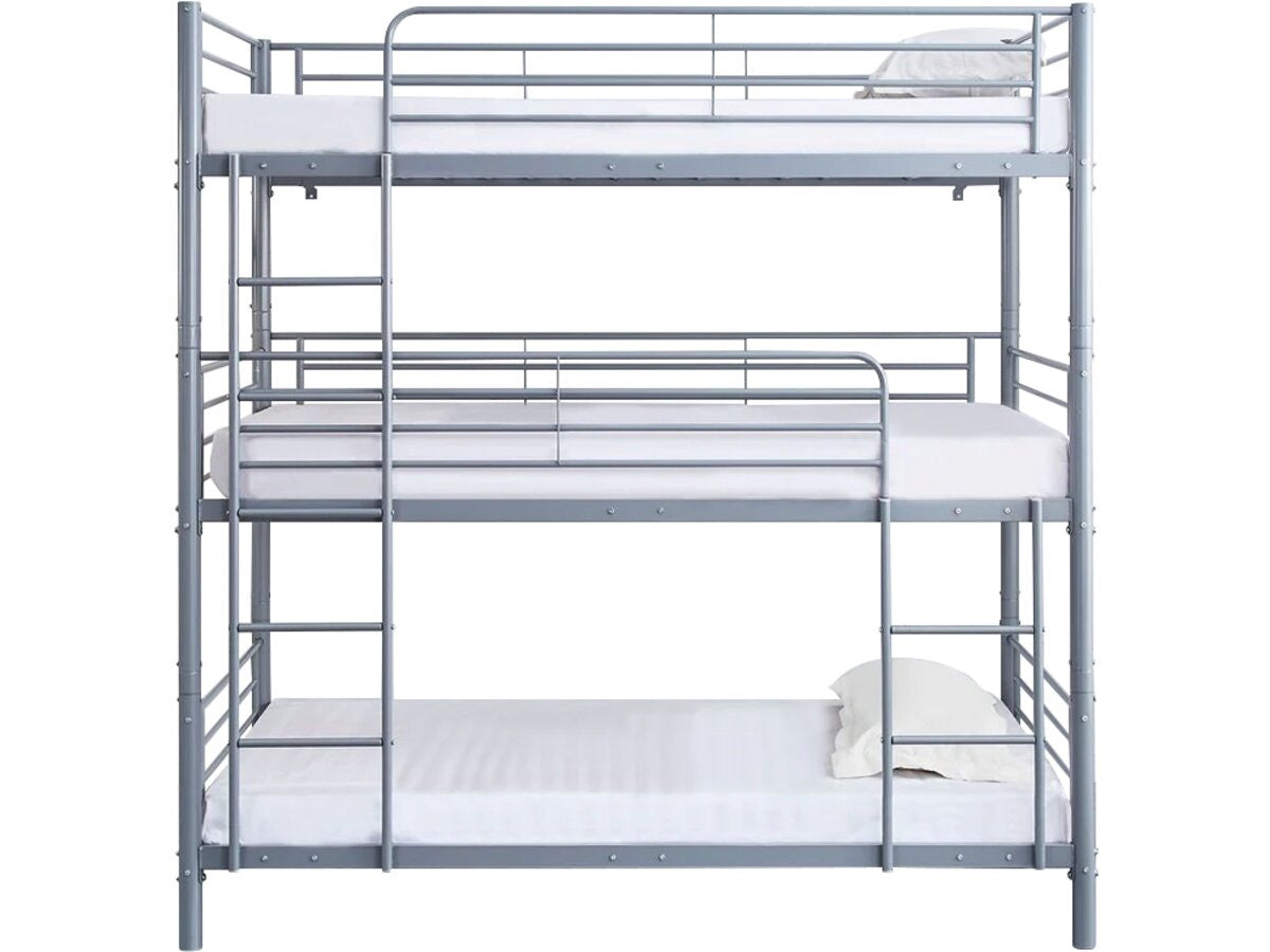 Letto a castello triplo in metallo "HAVIN" - 90 x 190 cm - Grigio