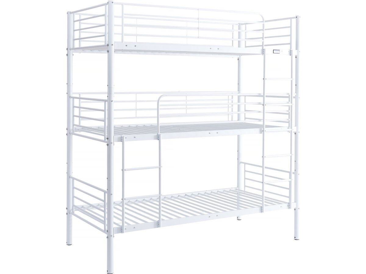 Letto a castello triplo in metallo "Havin" - 90 x 190 cm - Bianco