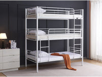 Letto a castello triplo in metallo "Havin" - 90 x 190 cm - Bianco