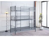Letto a castello triplo in metallo "HAVIN" - 90 x 190 cm - Grigio