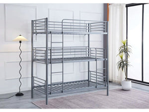 Letto a castello triplo in metallo "HAVIN" - 90 x 190 cm - Grigio