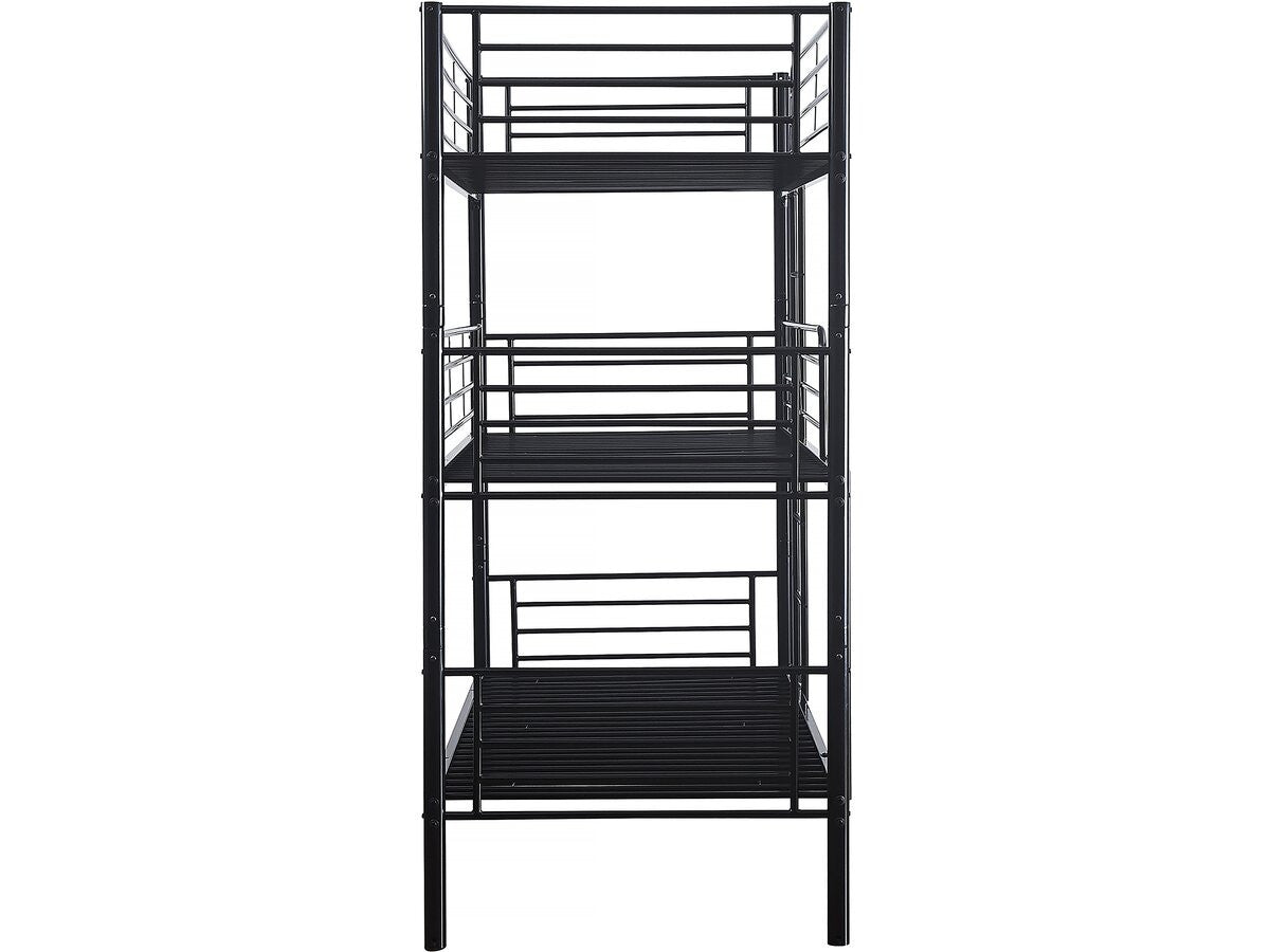 Lit superposé en métal triple "HAVIN" - 90 x 190 cm - Noir