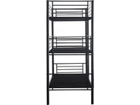 Lit superposé en métal triple "HAVIN" - 90 x 190 cm - Noir