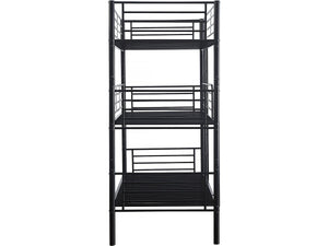 Lit superposé en métal triple "HAVIN" - 90 x 190 cm - Noir