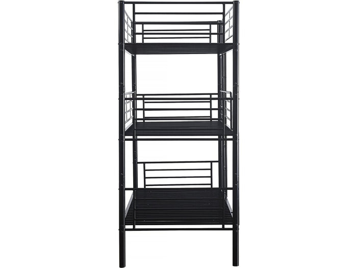 Lit superposé en métal triple "HAVIN" - 90 x 190 cm - Noir