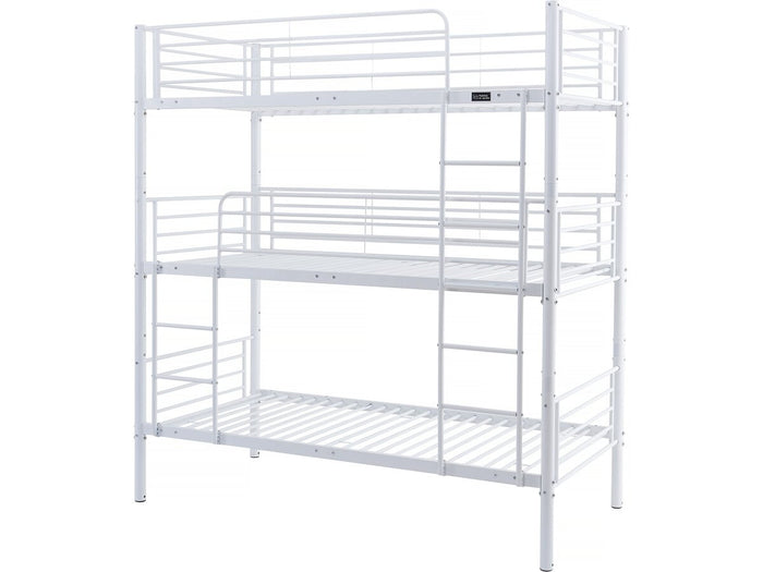 Letto a castello triplo in metallo "Havin" - 90 x 190 cm - Bianco