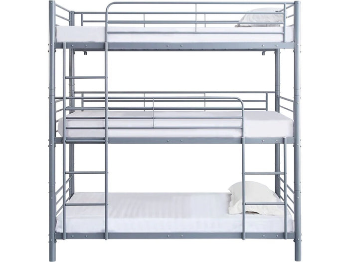 Letto a castello triplo in metallo "HAVIN" - 90 x 190 cm - Grigio