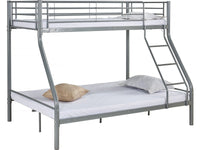Letto a castello in metallo "Leo" incl. rete - 90/140 x 190 cm - Grigio