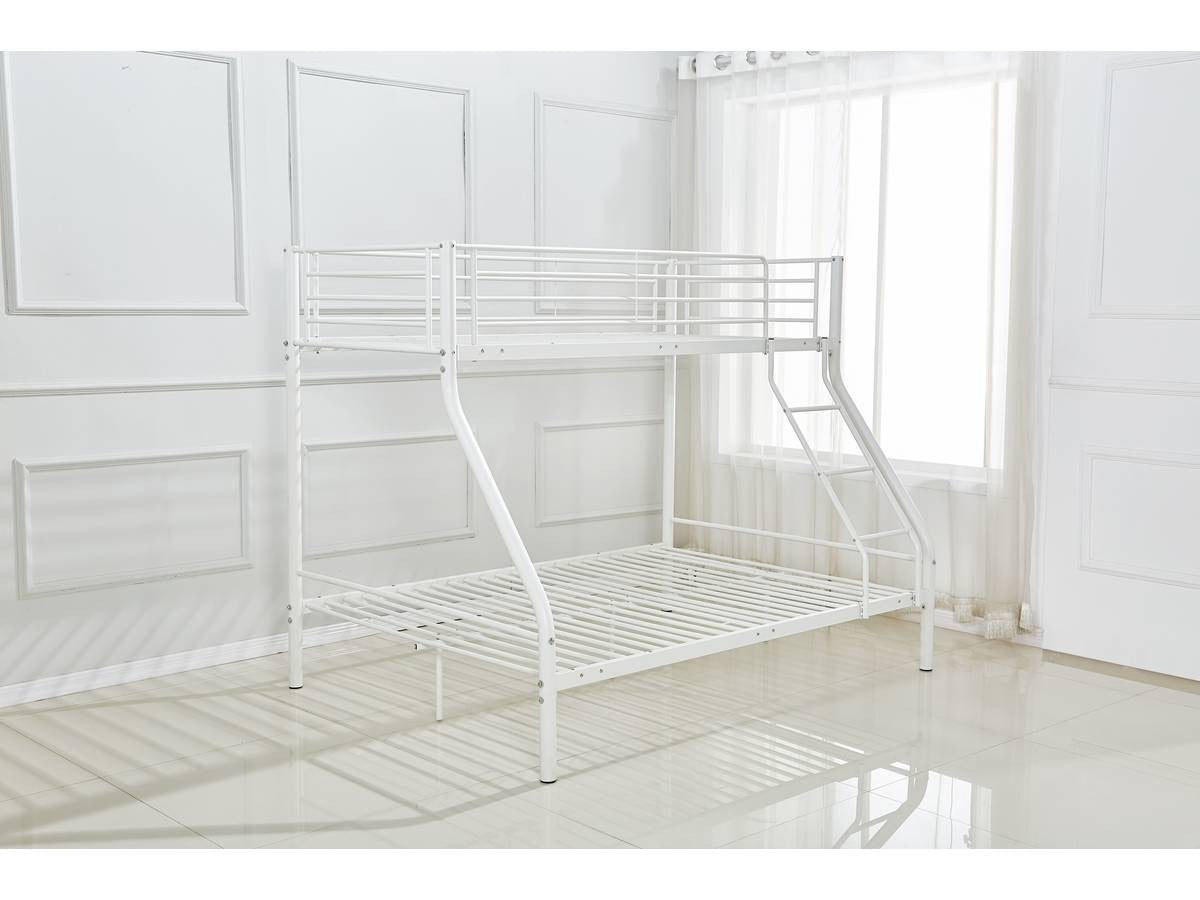 Letto a castello "LEO" - Bianco - Metallo