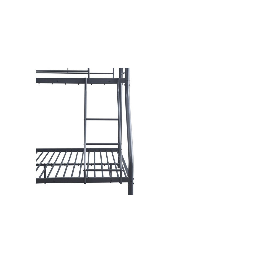 Letto a castello in metallo SAMMY - 90x200 & 140x200 cm - Grigio scuro - Rete inclusa