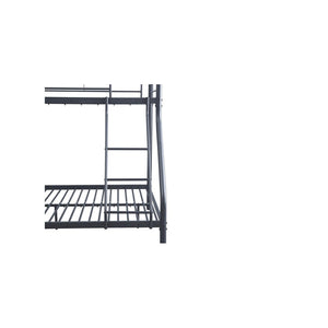 Letto a castello in metallo SAMMY - 90x200 & 140x200 cm - Grigio scuro - Rete inclusa