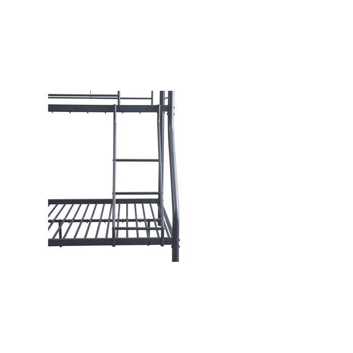 Letto a castello in metallo SAMMY - 90x200 & 140x200 cm - Grigio scuro - Rete inclusa