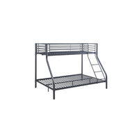 Letto a castello in metallo SAMMY - 90x200 & 140x200 cm - Grigio scuro - Rete inclusa