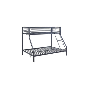 Letto a castello in metallo SAMMY - 90x200 & 140x200 cm - Grigio scuro - Rete inclusa