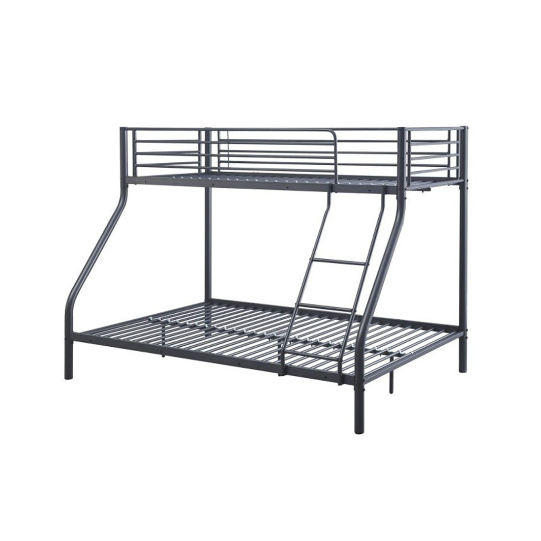 Letto a castello in metallo SAMMY - 90x200 & 140x200 cm - Grigio scuro - Rete inclusa