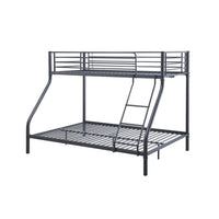 Letto a castello in metallo SAMMY - 90x200 & 140x200 cm - Grigio scuro - Rete inclusa