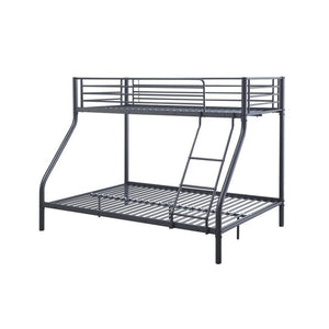 Letto a castello in metallo SAMMY - 90x200 & 140x200 cm - Grigio scuro - Rete inclusa