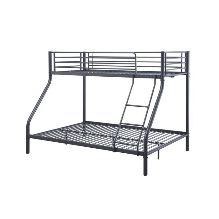 Letto a castello in metallo SAMMY - 90x200 & 140x200 cm - Grigio scuro - Rete inclusa