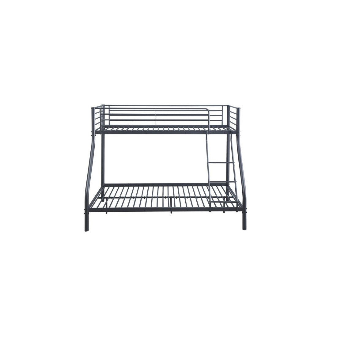 Letto a castello in metallo SAMMY - 90x200 & 140x200 cm - Grigio scuro - Rete inclusa