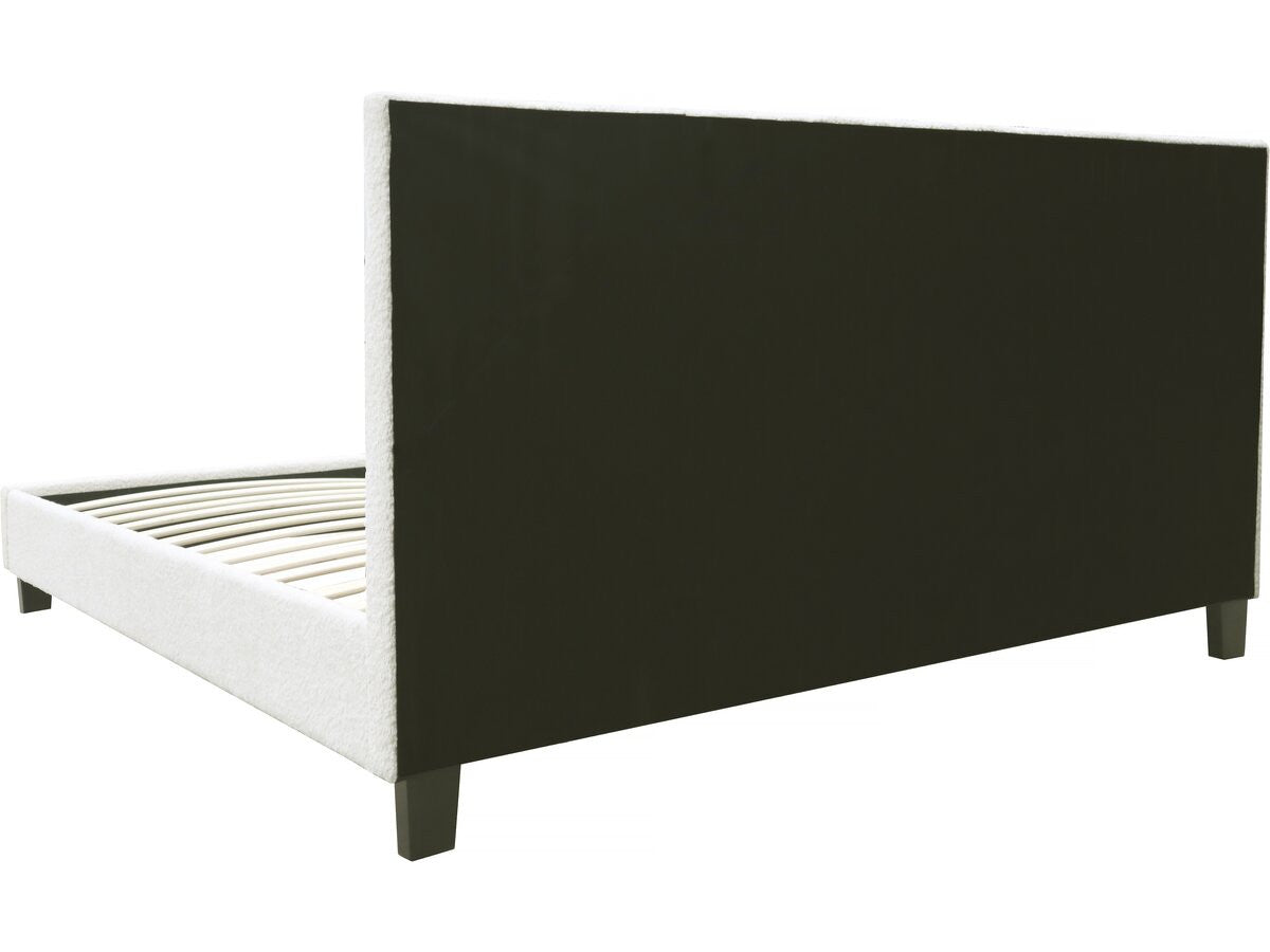 Letto in tessuto riccio "Maria" con LED 140x190cm - Crema