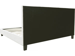 Letto in tessuto riccio "Maria" con LED 140x190cm - Crema