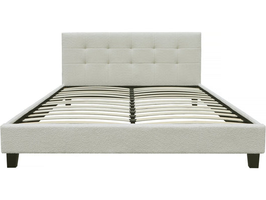 Letto "Julia" tessuto riccio 140x190cm- crema