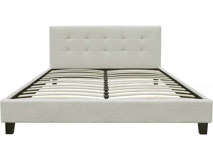 Letto "Julia" tessuto riccio 140x190cm- crema