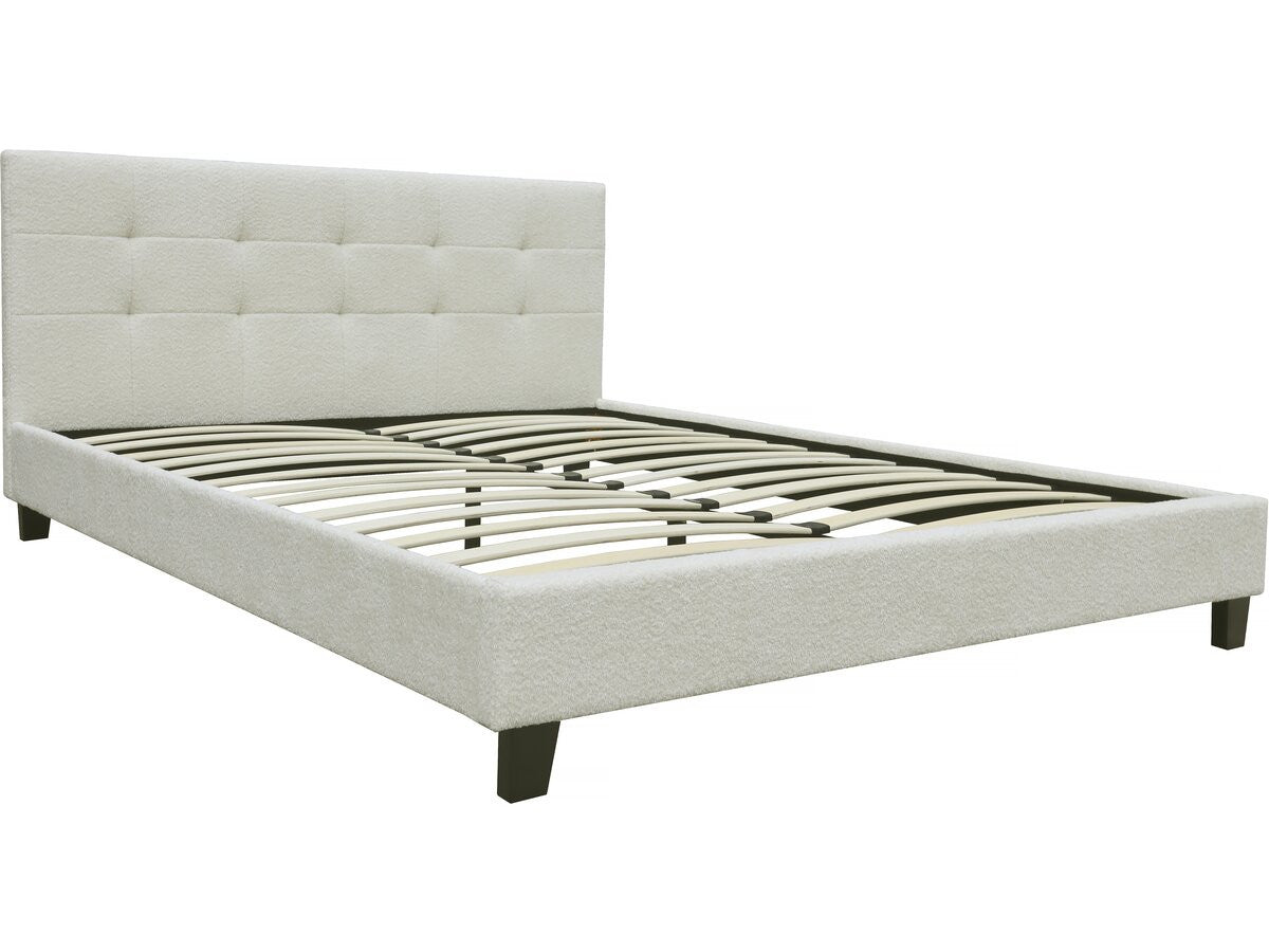 Letto "Julia" tessuto riccio 140x190cm- crema