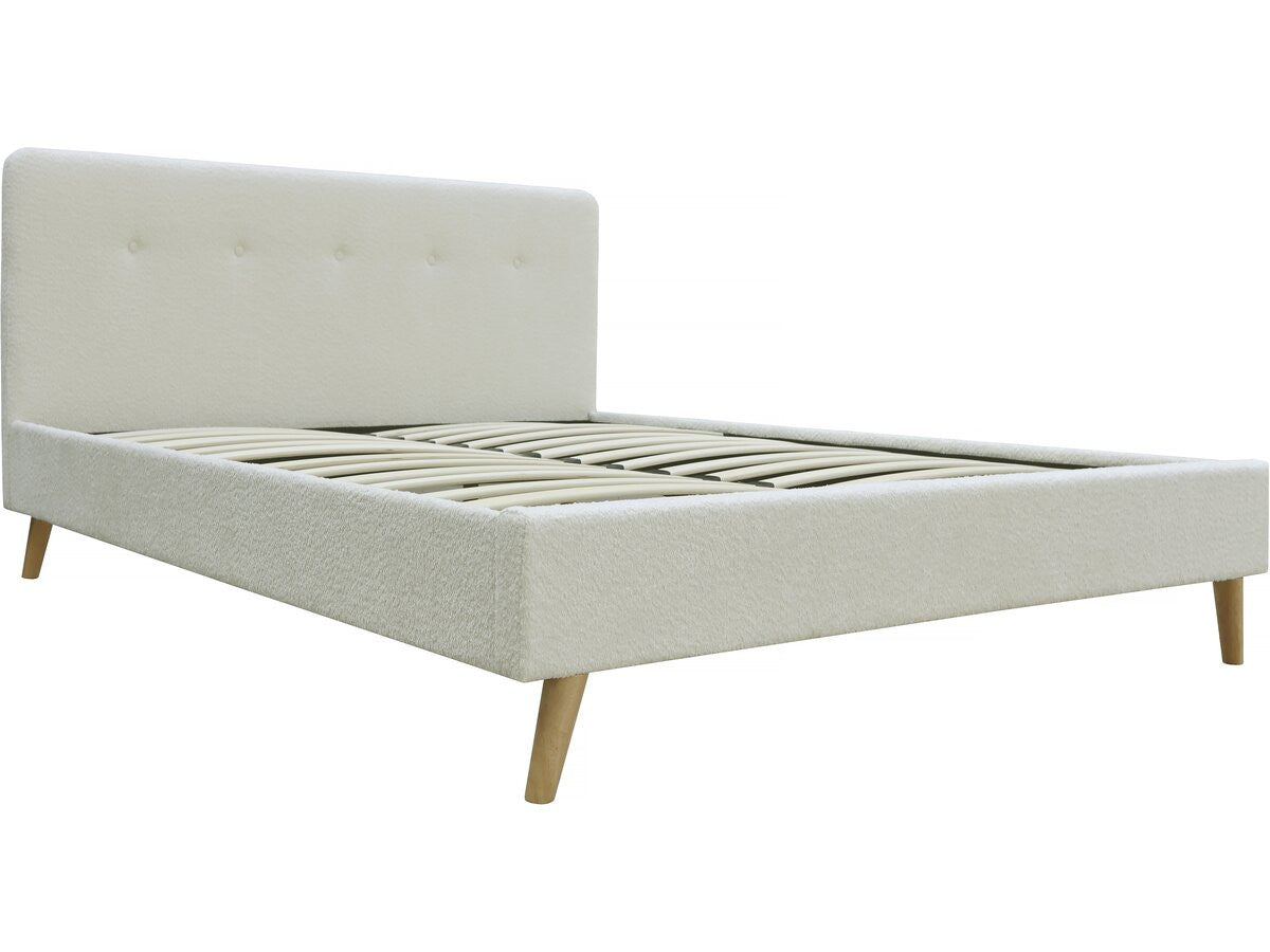 Letto in tessuto riccio "Nemo" 140x190 - Crema