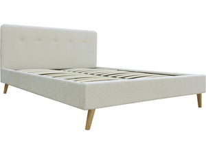 Letto in tessuto riccio "Nemo" 140x190 - Crema